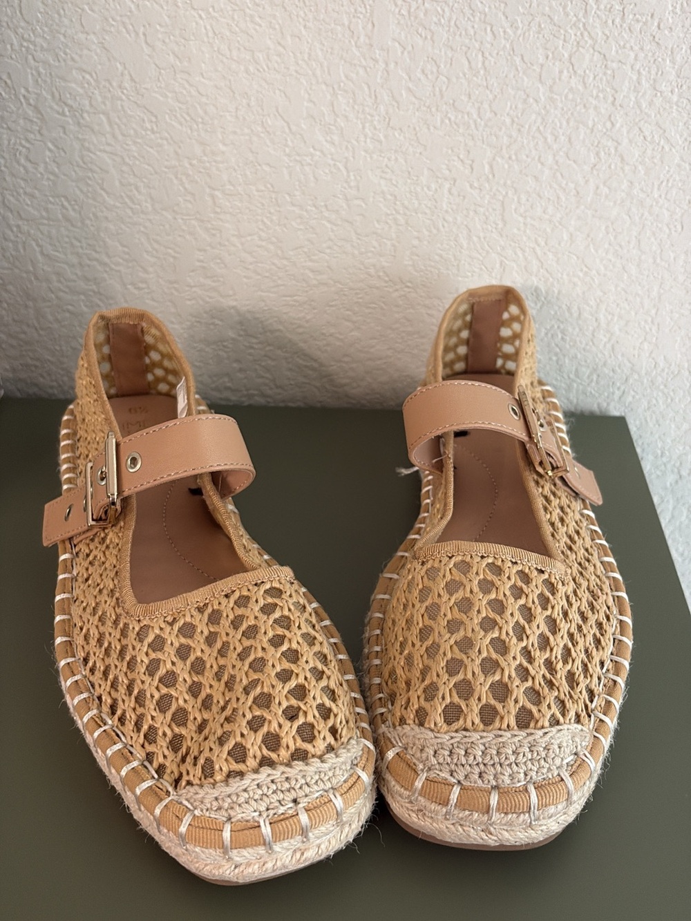 Woven Flats in Tan
